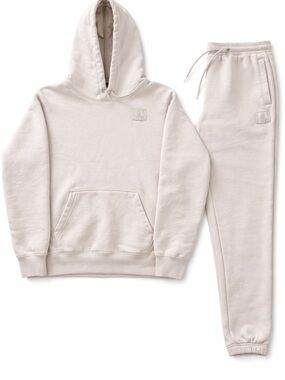 Jordan Sweat Set Hoodie S Joggers XS Cream Beige